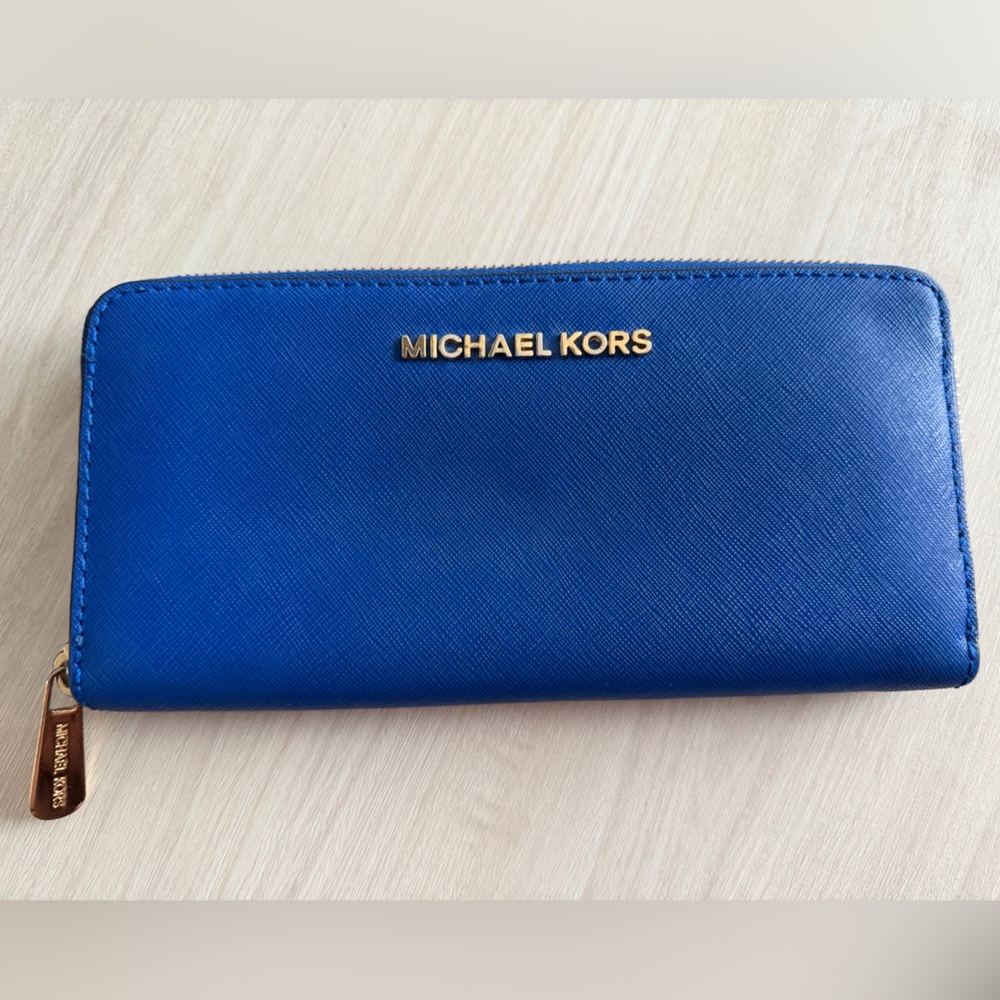 Michael Kors Royal Blue Zip-Around Wallet